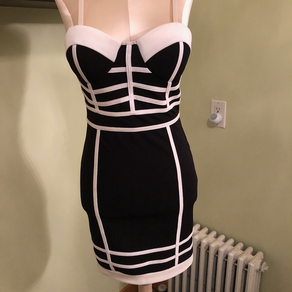 bebe Dresses & Skirts - Black and White Bebe Formal Dress
